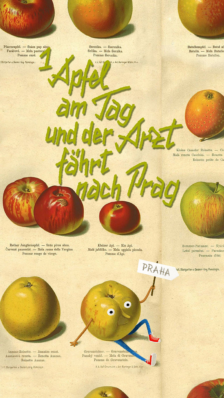 GMF Wallpaper Apfel März im Hochformat mit illustrierten Äpfeln und Text