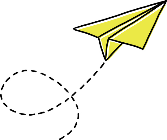 Illustration Papierflieger stilisiert