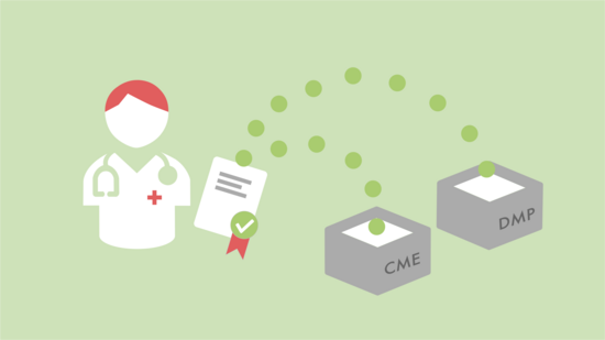 Szene aus Video: Illustration CMS Punkte werden gesammelt von einem Arzt