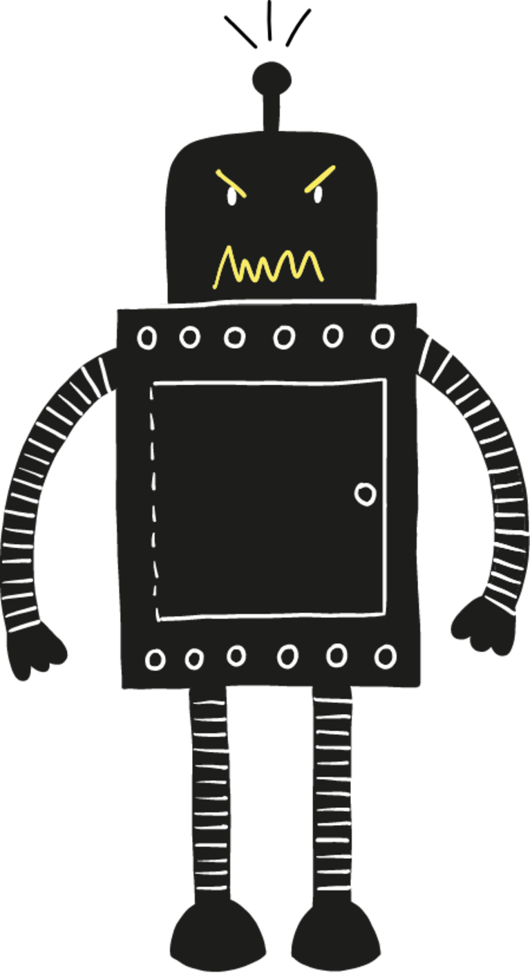 Illustration: wütender Roboter