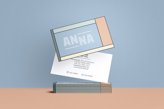 Das Anna Mockup Visitenkarten Vorderseite mit Logo und Rückseite Kontaktdaten