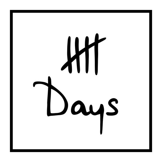 5 Days Logo in schwarzem Schriftzug und Strichliste.
