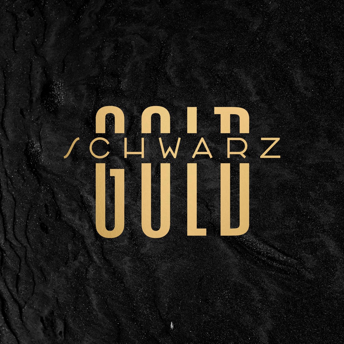 Schwarze Struktur mit goldenem Text "SCHWARZ GOLD".
