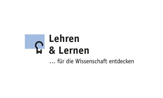 Logo von 'Lehren & Lernen' mit dem Slogan '... für die Wissenschaft entdecken'. Links ist ein Quadrat mit einem Buch-Symbol, das auf Bildung und Wissensvermittlung hinweist