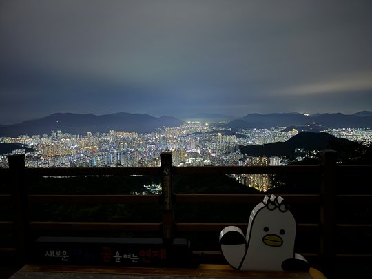 Busan bei Nacht von einem der zahlreichen Berge aus