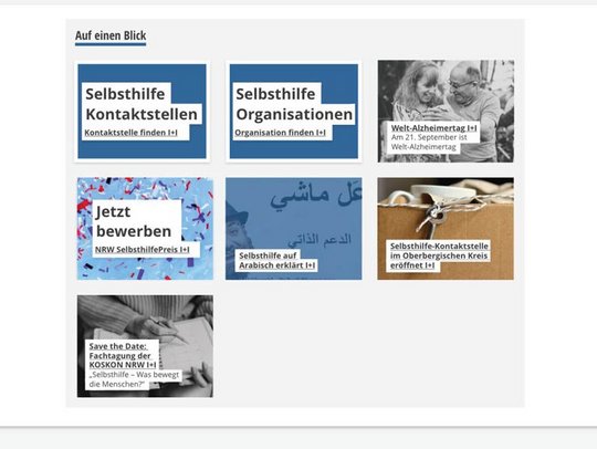 Sechs grafische Paritätischer Karten in einem Moodboard, die verschiedene Botschaften in unterschiedlichen Stilen und Farben darstellen