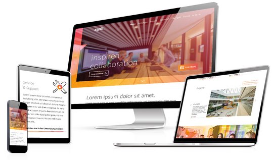 Zgoll Webseite responsive auf verschiedenen Endgeräten