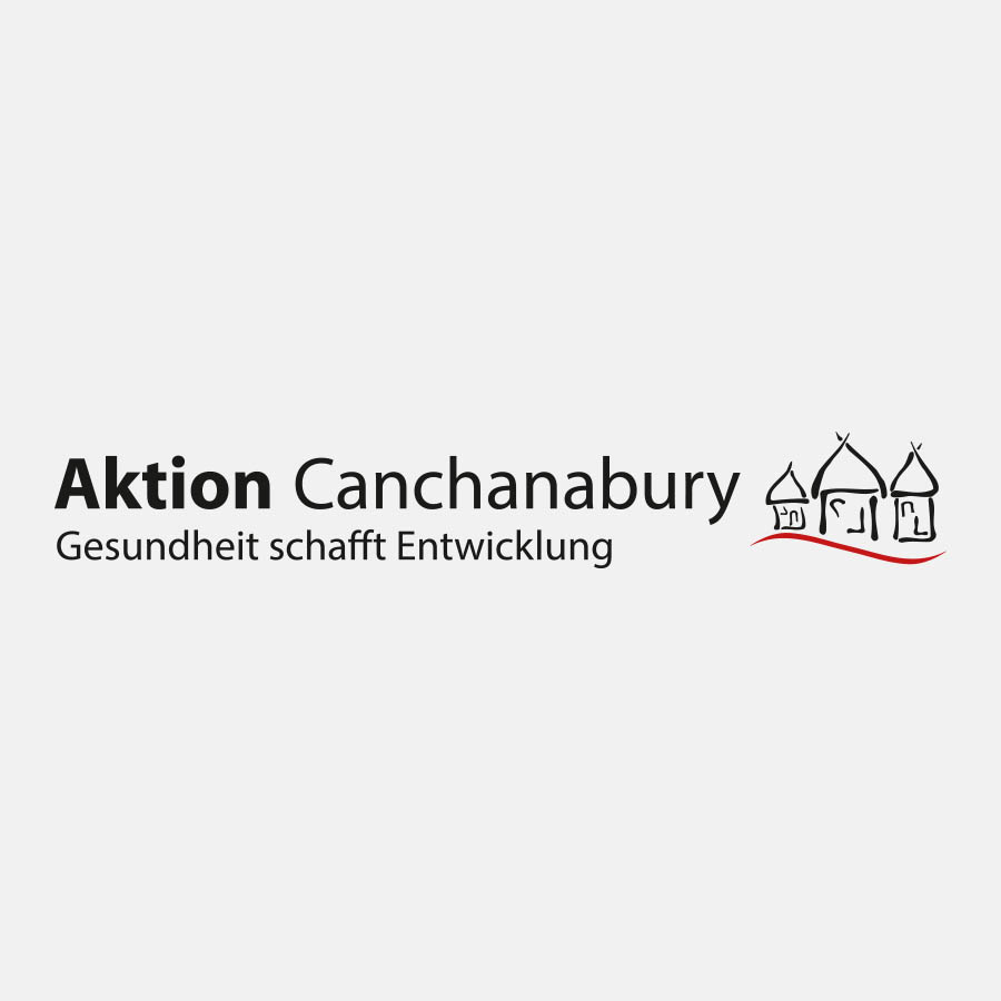 Logo von Aktion Canchanabury, mit dem Text "Gesundheit schafft Entwicklung".